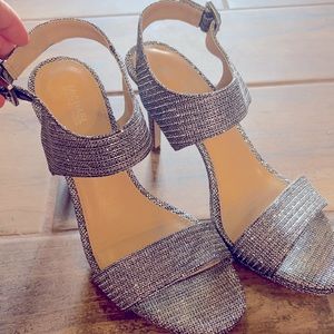 Michael Kors sliver glitter heels